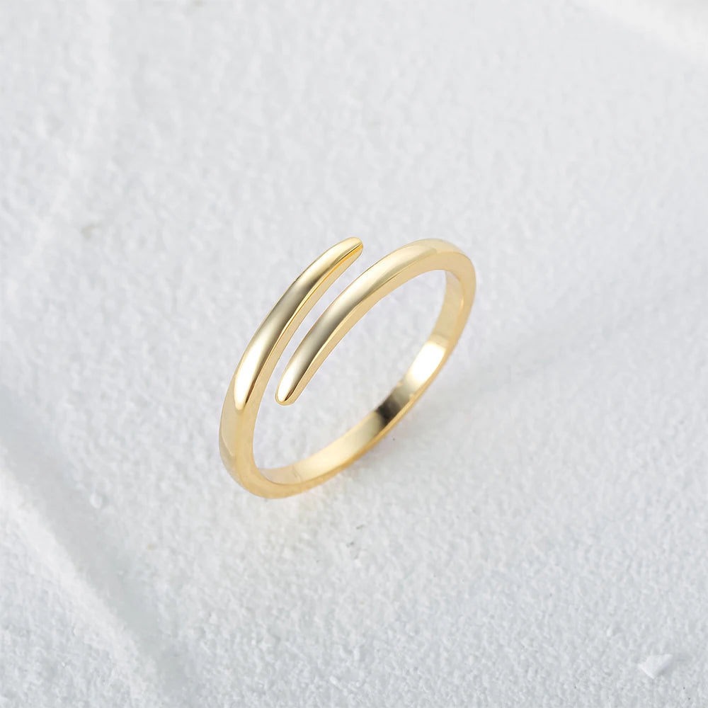 CANNER Minimalist 925 Sterling Silver Classic Gloss Open Finger Rings for Women Girls Wedding Engagement Ring Fine Jewelry Gifts