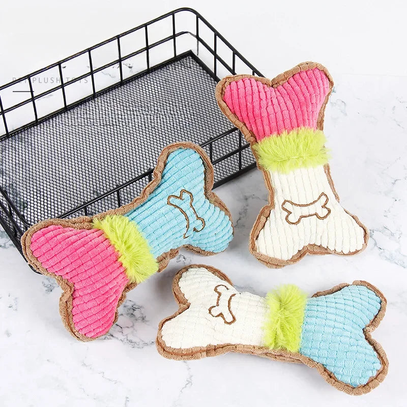 Dog Squeaky Toys, Plush Dogs Chew Toy for Small Medium Breed Puppy Teething Chewing Aggressive Interactive Birthday Gifts
