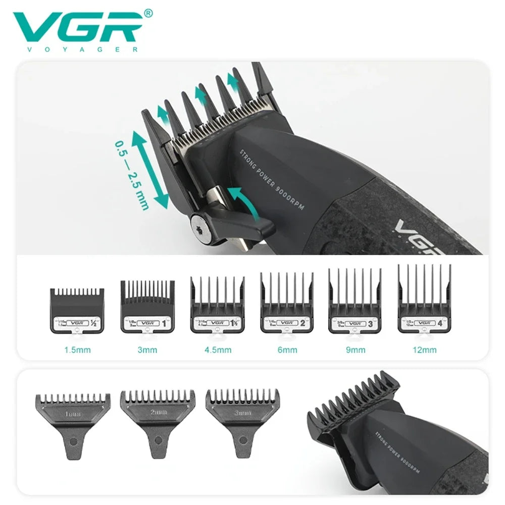 VGR Combo Kit Hair Trimmer Barber Professional Hair Cutting Machine Electric Hair Clipper Beard Haircut Trimer For Men V-640