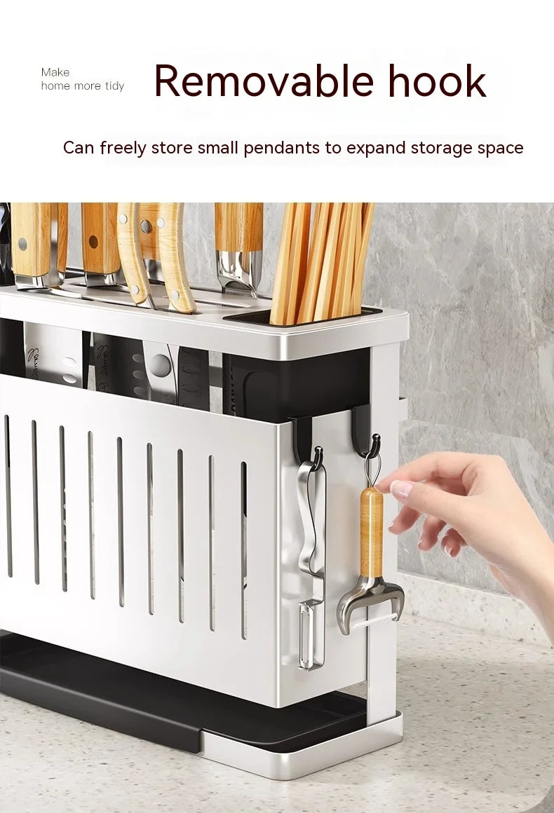 Kitchen wall mounted storage knife rack Spice rack Multi-functional storage rack Non-porous chopsticks spoon storage rack