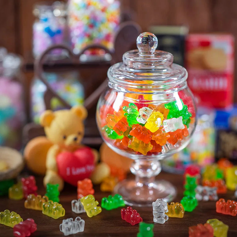 1/6/20pcs Dollhouse Miniature Mini Gummy Candy or Biscuit Jar  1/12 Scale Dollhouse  Kithcen Food for Doll Accessoires