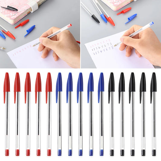 5/10 Pcs Ballpoint Pens Stationery Black Blue Red 1.0mm Ballpoint Pen Student Signing Pens Writing Pen School Office Accessories