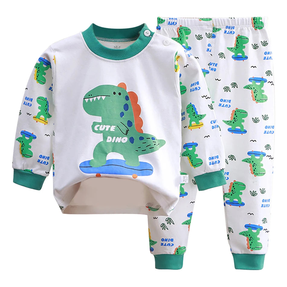 Cartoon Unicorn Animal Sleepwear Children Pajamas Sets Unisex Kids Autumn Clothing Durable Soft Warm Comfort for Every Day Use