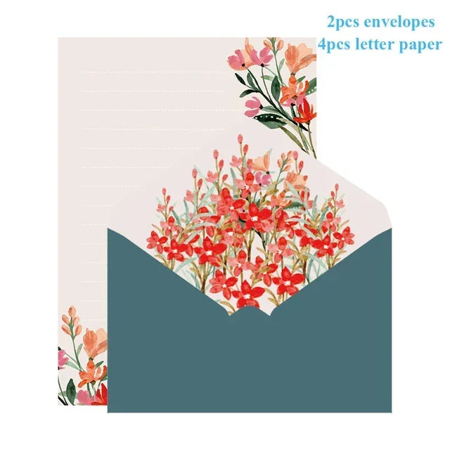 Kawaii Envelopes Letter Paper Set Flower Envelope Wedding Greeting Card Invitation Cards Cover Korean Stationery Office Supplies