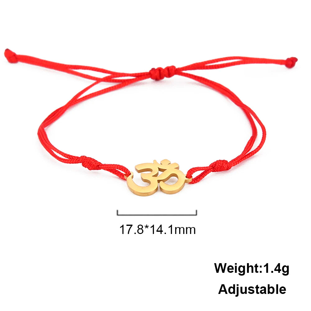 Dawapara OM Aum Symbol Adjustable Bracelet Chakra Hindu Yoga Spiritual Charm Lucky Amulet Stainless Steel Jewelry