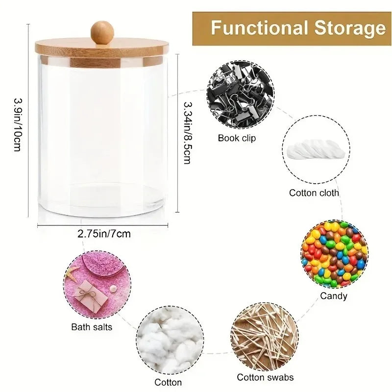 Makeup Organizer Cosmetic Storage Box Organizador Cotton Swab Holder Cotton Pad Box Clear Plastic Box with Lid Dust-proof