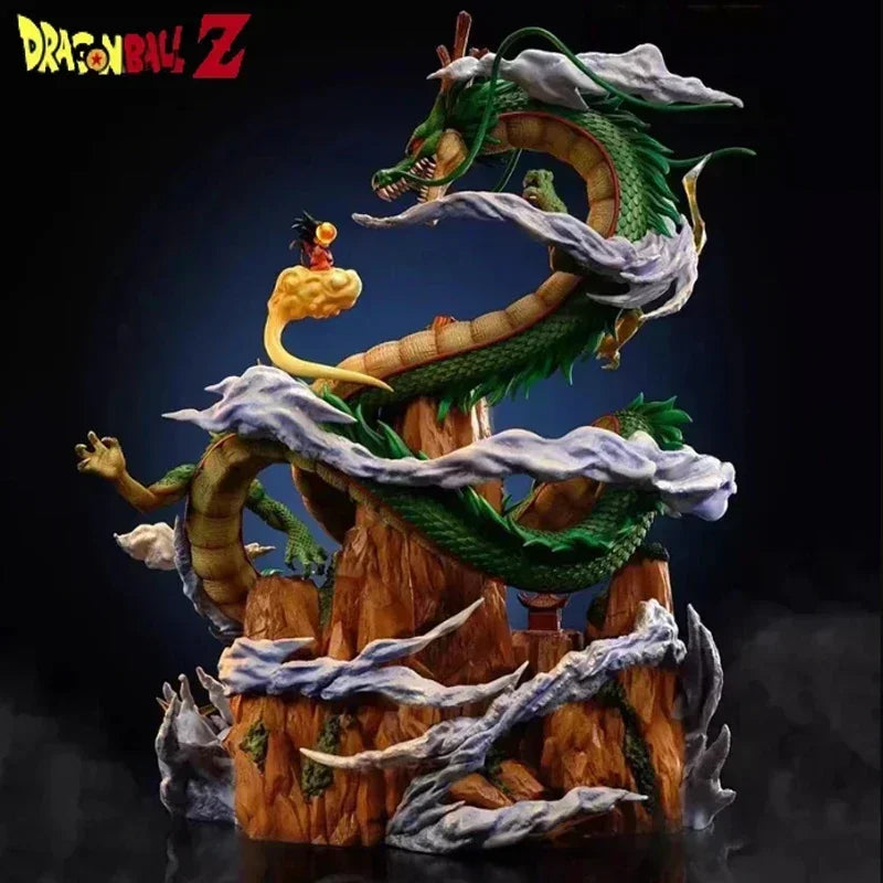 22cm Dragon Ball Z Shenron Figurine Goku And Wish Shenron Anime Figures PVC Action Statue Collection Model Toys Christmas Gifts