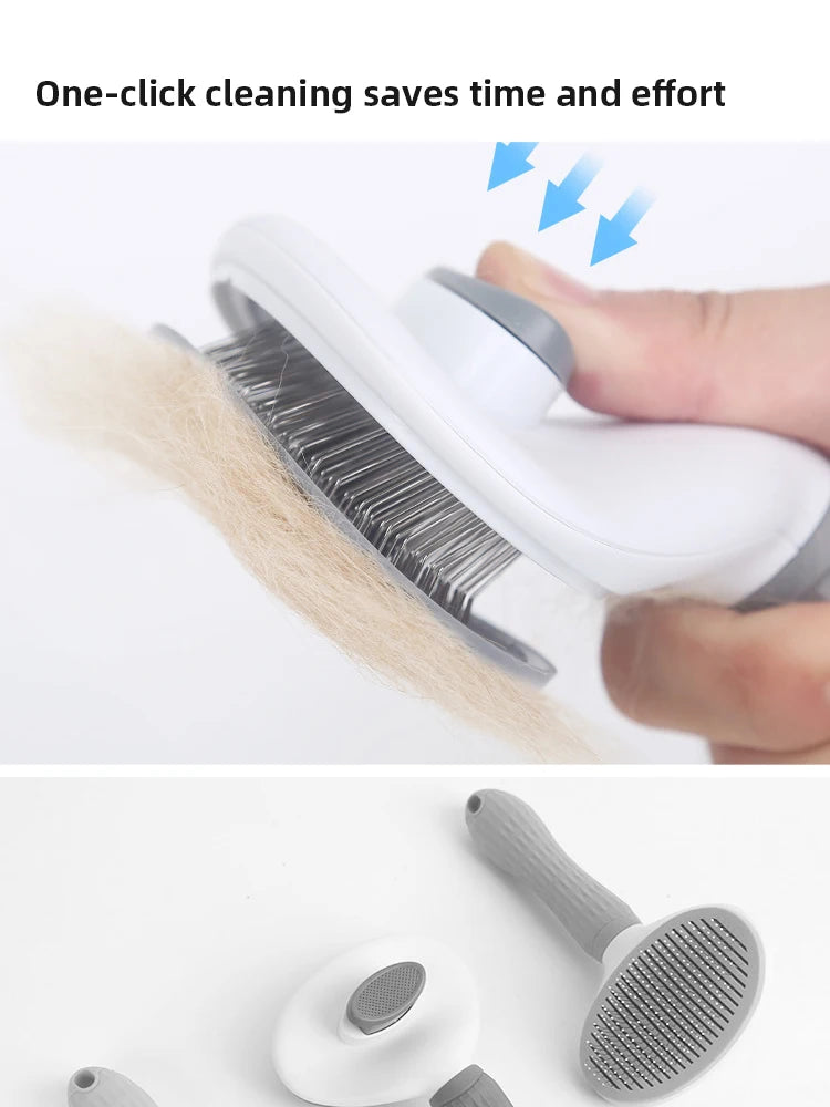 Pet Comb Cat Comb Dog Fluffy De-Fluffing Hair Needle Comb Self-Cleaning Needle Comb Pet Supplies