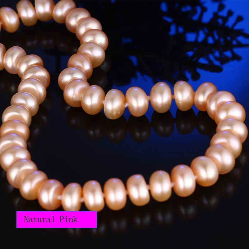 HENGSHENG High Luster 8-9mm 100% Natural Fresh water Pearl Necklace Long 45cm for Women Girls Birthday /Wedding Pearl Jewelry