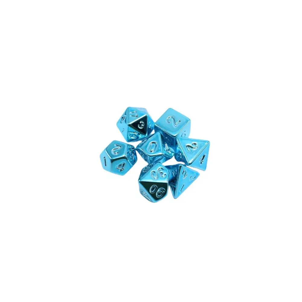 7Pcs Gold Plating Dice Set Excellent Gold Silver Blue Table Games Dice Acrylic Electroplating Party Polygonal DND Dice Gifts