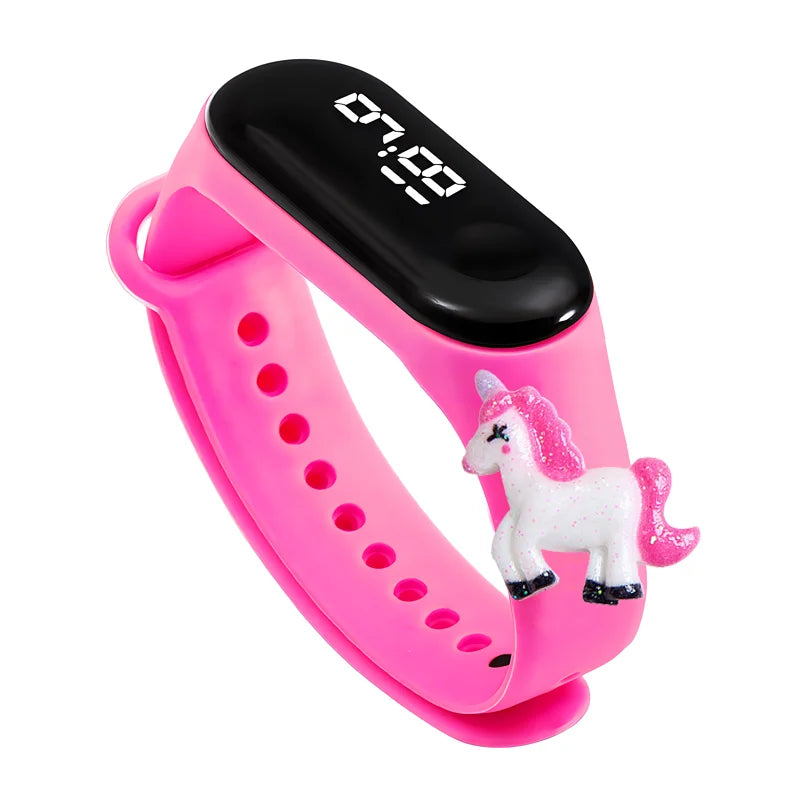 Waterproof Sports Watch for Kids Cartoon Dinosaur Unicorn Toys Children Led Digital Electronic Watch for Boys Girls Bracelet