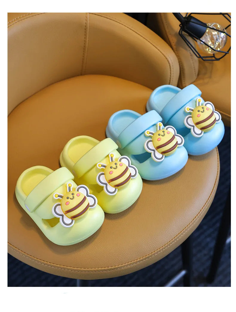 Children Garden Shoes Cute Bee EVA Cartoon Beach Sandals Babies Summer Slippers Soft Kids Indoor Outdoor Slippers Flip Shoes