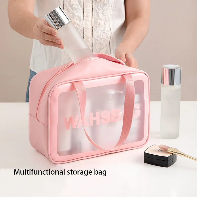 PU Waterproof Makeup Bag Portable Travel Transparent Storage Bag Storage Bag Waterproof Wash Bag Transparent Cosmetic Box