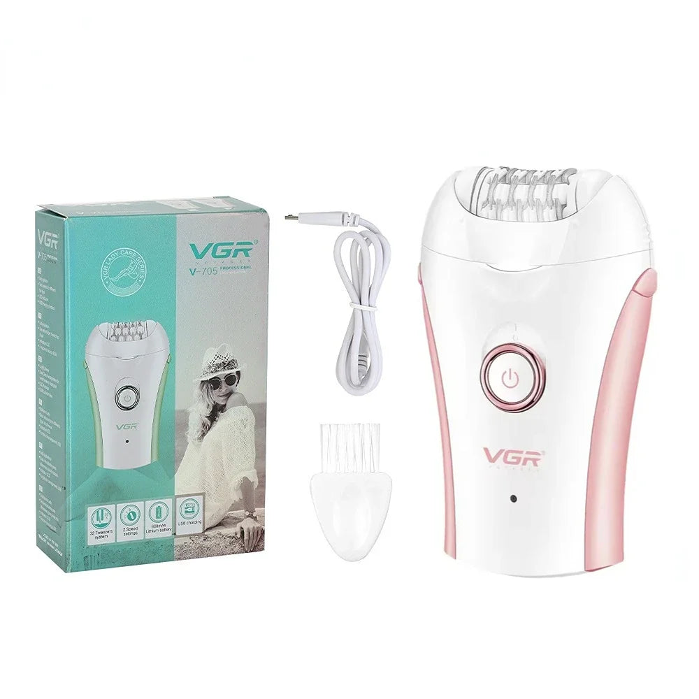 VGR Hair Remover Electric Epilator Portable Underarms Leg Body Epilator Bikini Hair Removal Tool USB Epilator for Women V-705