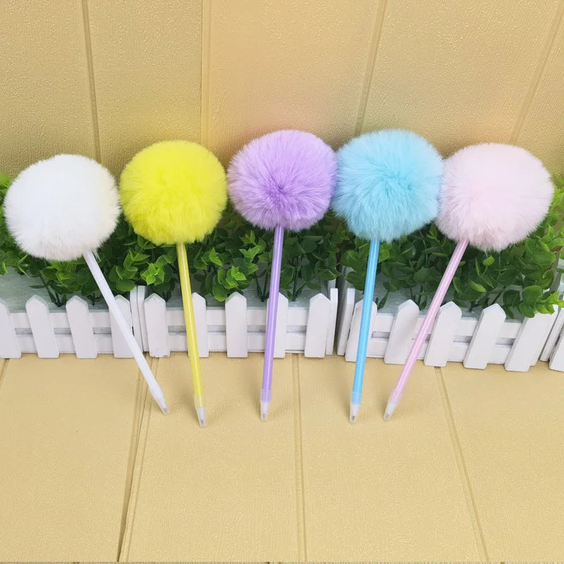 1Pcs Hairy Ball Ballpoint Pen,7Colors Holiday Gift,Office Student Writing Stationery P-2019