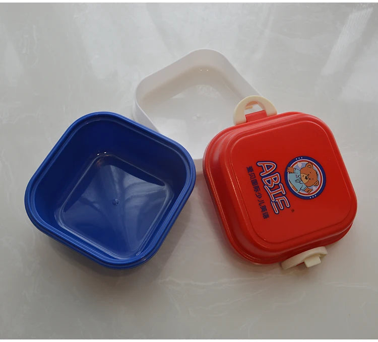 Cute Portable Colorful Cartoon Lunch Box Microwaveable Kids 2 Layer Food Fruit Container Picnic Outdoor Bento Box Child Gift