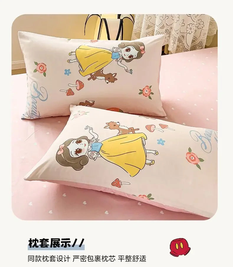 Mickey Mouse student cartoon bedding Donald Duck Mickey Minnie Daisy bed sheet quilt set three-piece comfortable home textile