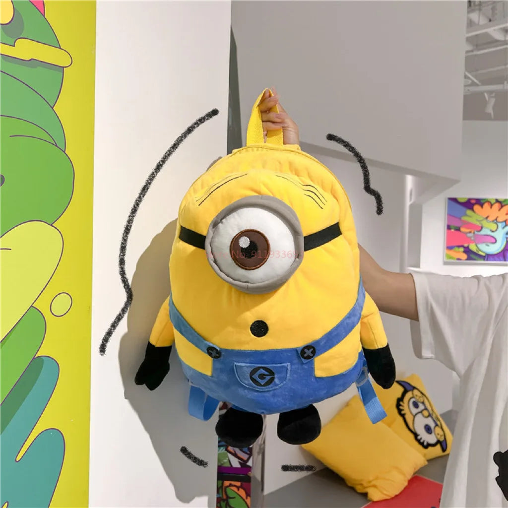Despicable Me 4 New Cartoon Anime Plush Backpack Minions Doll Large Size School Bag Large Capacity Student Cartoon Backpack Gift