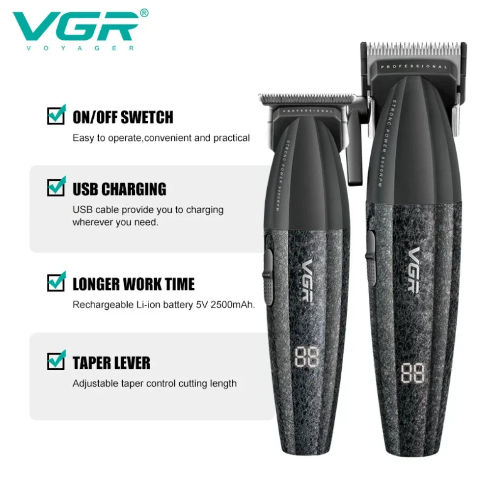 VGR Combo Kit Hair Trimmer Barber Professional Hair Cutting Machine Electric Hair Clipper Beard Haircut Trimer For Men V-640