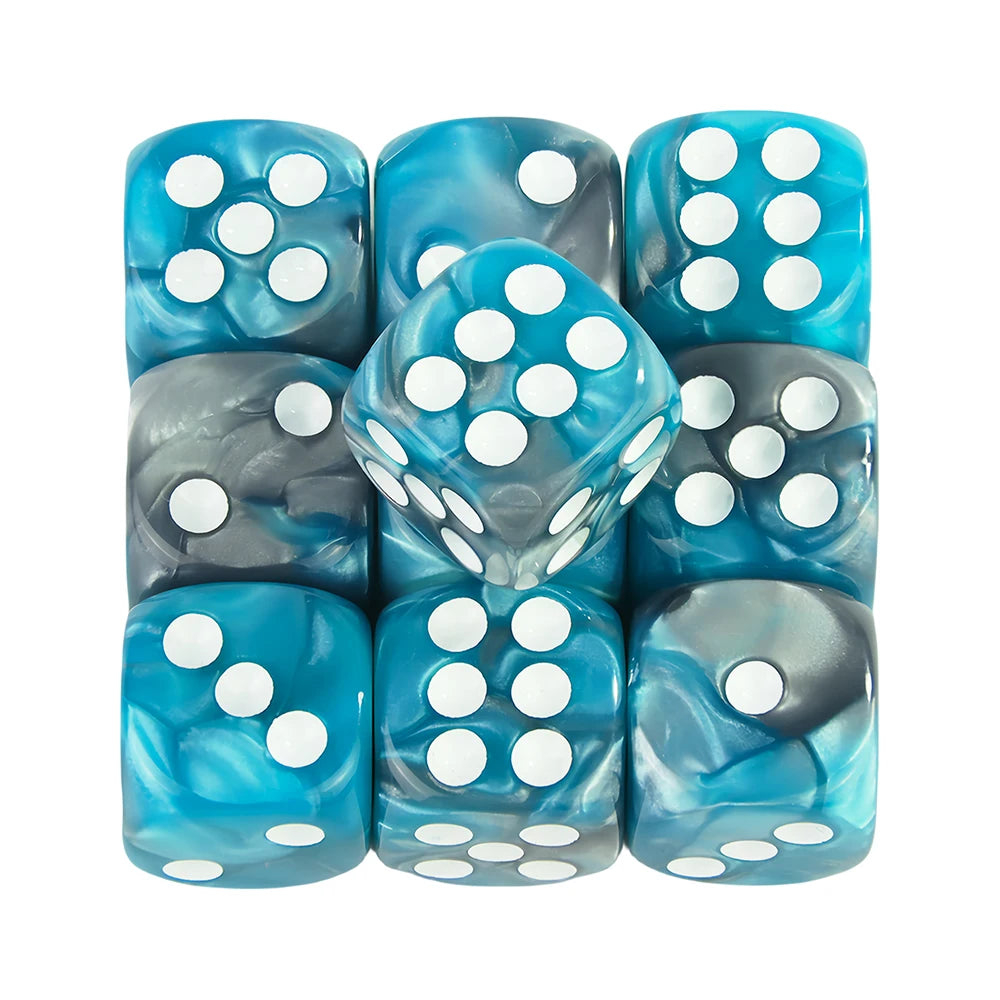 Premium Quality Pip D6 Dice Set for Table Board Gaming - 12mm Mixed Color, Pack of 10