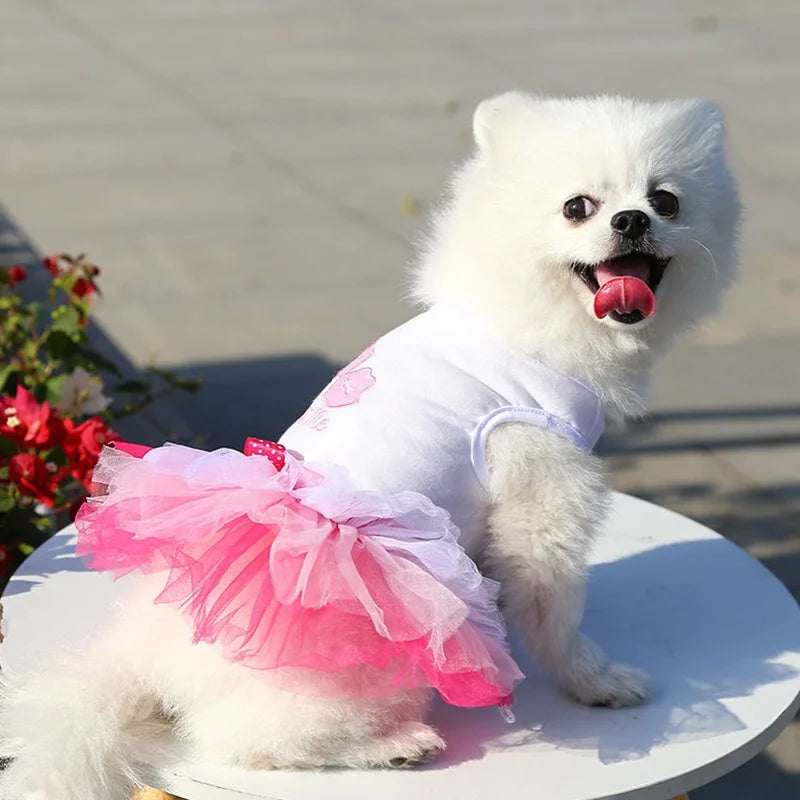 Summer Pet Princess Clothes Pet Dog Dress For Dogs Skirt Cotton Dog Wedding York chihuahua poodle For Dogs Skirts Cat Dresses