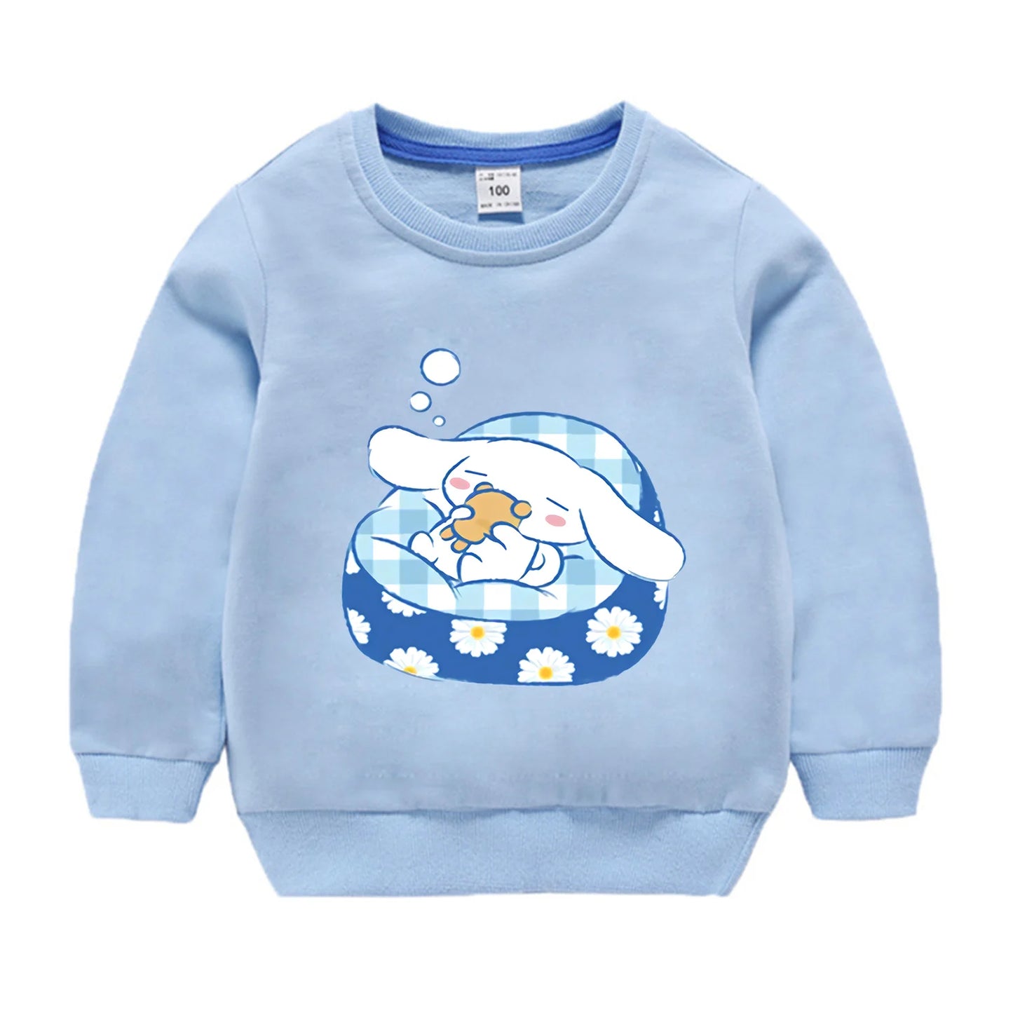 Sanrio Cinnamoroll Thin Hoodie for Children Kawaii Anime Clothing for Girl Boys Cute Trendy Hoodies Baby Clothes Sweatshirt Tops