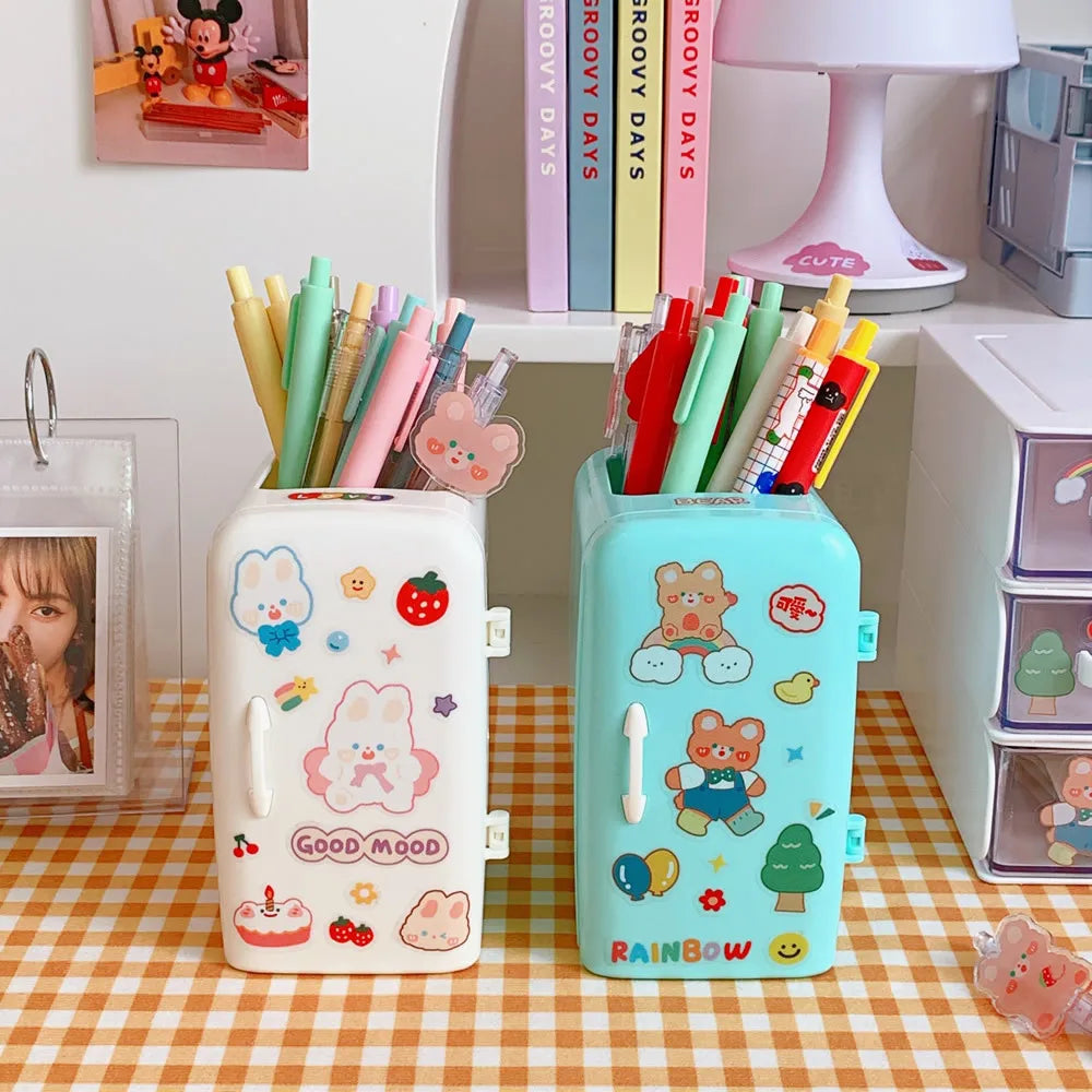 INS Style Pen Holder Creative Refrigerator Cute Large Capacity Desktop Storage Holder Fashion Sweet Multifunctional Pen Holder