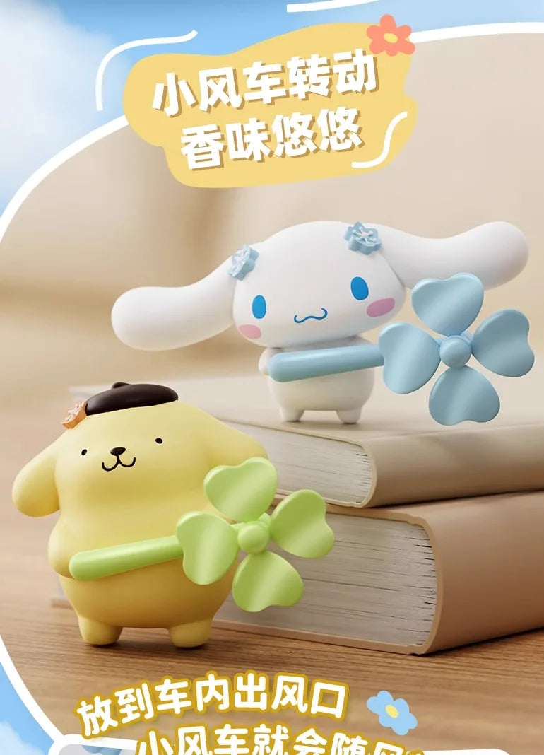 Anime Sanrio Kuromi Cinnamoroll Car Fragrance Mymelody Pompompurin Smell In Styling Vent Diffuse Propeller Clip Perfume Accessor