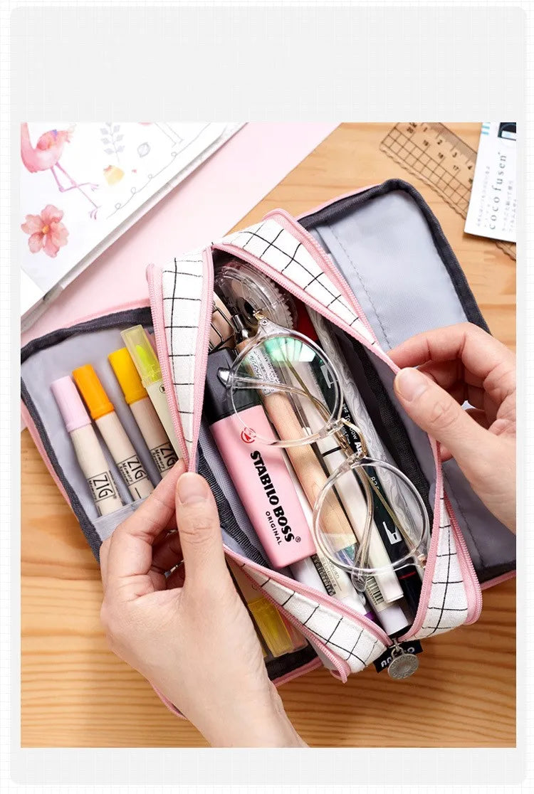 Large Capacity Pencil Case Kawaii Cute Pencil Cases Student Pen Case Big School Supplies Stationery Pencil Bags Box Pencil Pouch