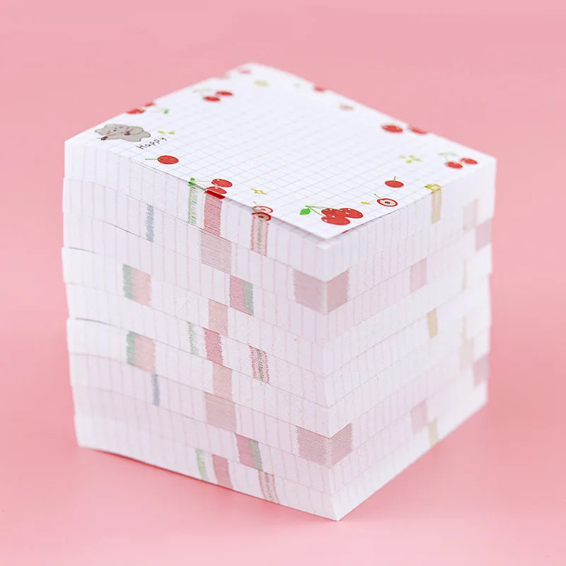 80 pages/pack Kawaii Animals And Fruits Sticky Notes Memo Pad To Do List Cute Journaling Supplies Planner Sticker Deco