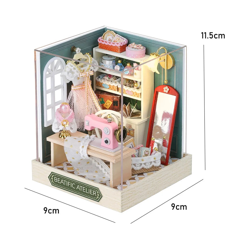 Mini Miniature Doll House DIY Small House Kit Making Room Toys Wooden Craft Home Bedroom Decorations with Furniture Dollhouse