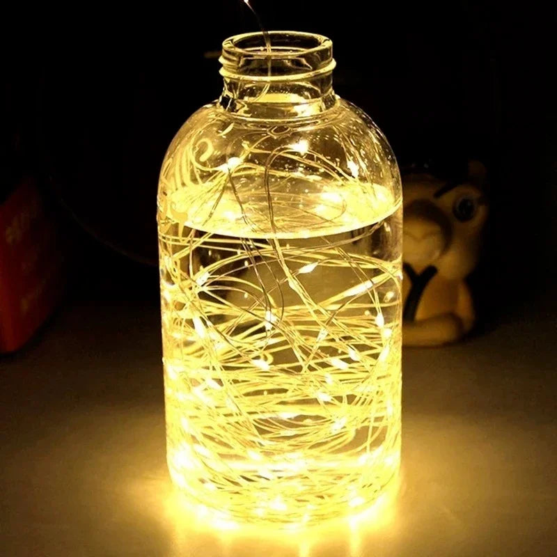 New Year Christmas Decoration Holiday Fairy Lamp Copper Wire USB Led Indoor Home Decor Warm White RGB String With Remote Control