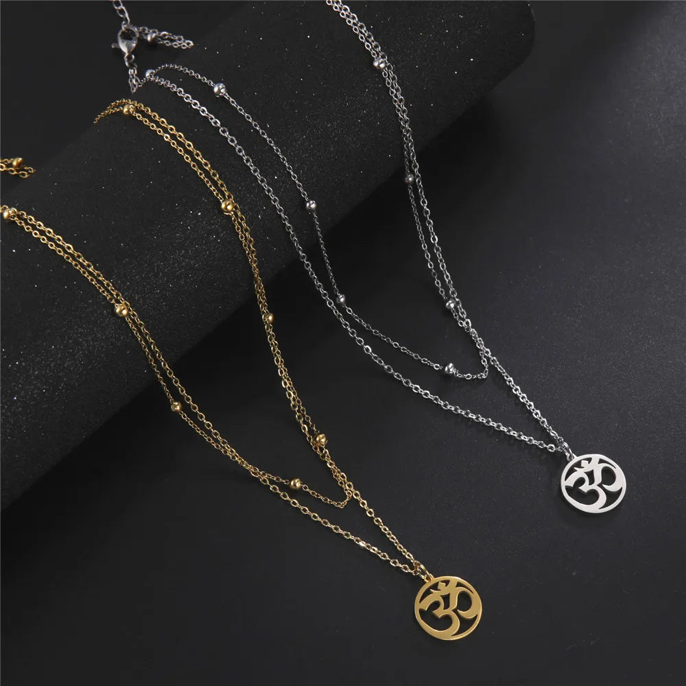 EUEAVAN 5pcs OM Buddhism Lotus Stainless Steel Charms for Jewelry Making Yoga Flower of Life Pendant DIY Necklace Bracelet Gifts