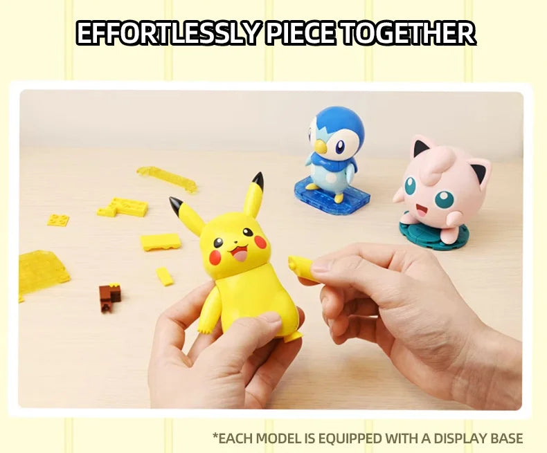 Original Pokemon Building Blocks Pikachu Gengar Snorlax Anime Cartoon Bricks Sets Movie Dolls Model Kids Toys For Children Gifts