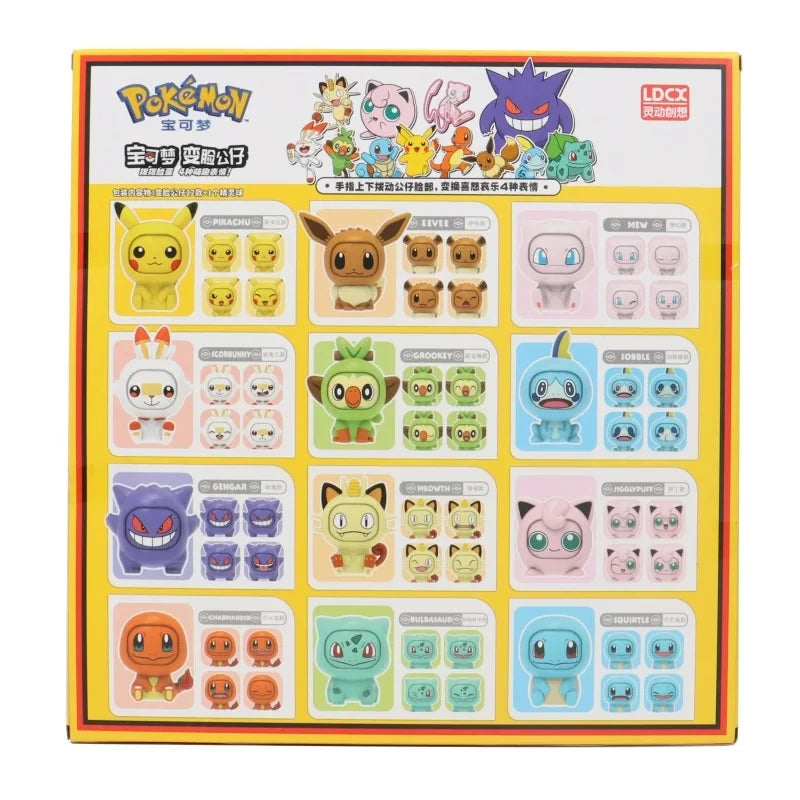 Pokemon Face Changing Anime Action Figure Kawaii 12 Kind Doll Dragon Ball Pokeball Pocket Monster Pikachu Child Toy Set kids toy