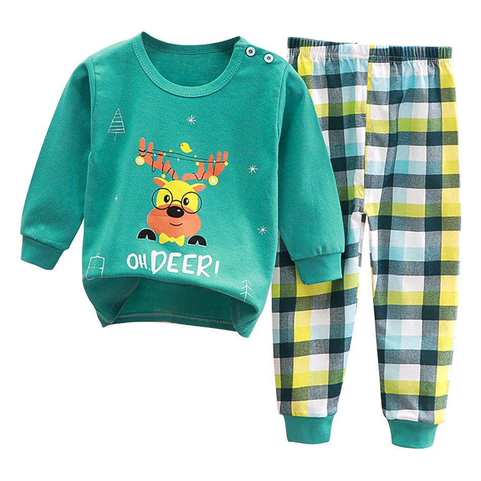 Cartoon Unicorn Animal Sleepwear Children Pajamas Sets Unisex Kids Autumn Clothing Durable Soft Warm Comfort for Every Day Use
