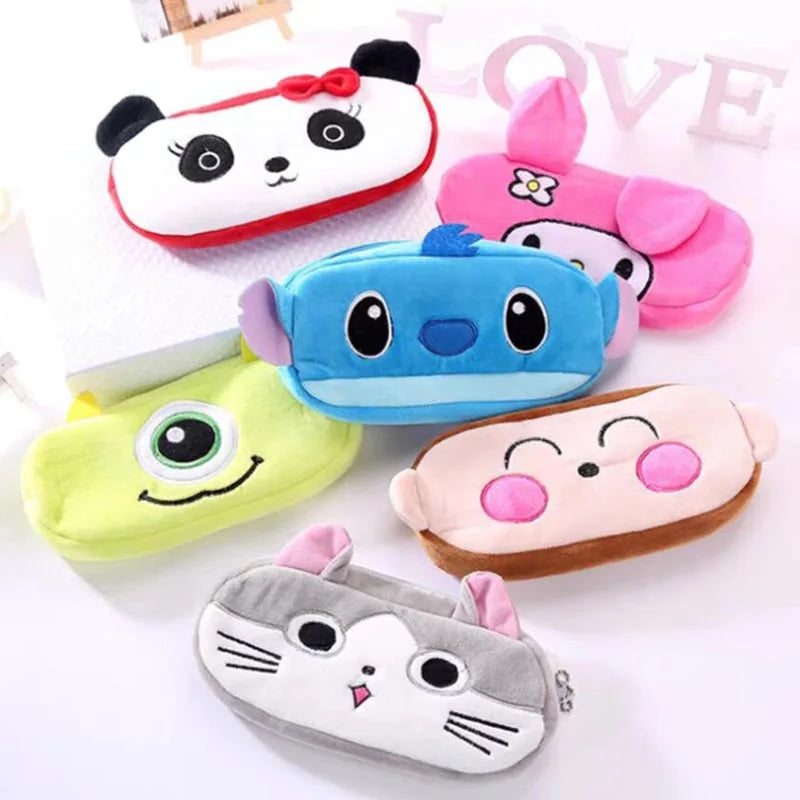 20pcs/lot Pokemon Sanrio Stitch Plush Pencil Case Cute Pencil Box Coin Purse Stationery Pouch Cosmetic Bag School Supply