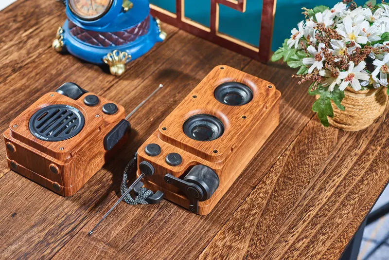 American retro mini  FM radio wireless bluetooth speaker portable subwoofer outdoor  small steel gun creative caixa de som