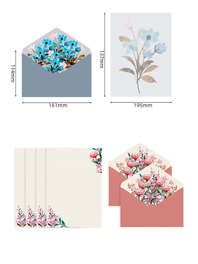 Kawaii Envelopes Letter Paper Set Flower Envelope Wedding Greeting Card Invitation Cards Cover Korean Stationery Office Supplies