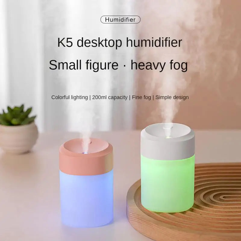 Car Air Humidifier Mini Ultrasonic Air Humidifier Essential Oil Diffuser Home USB Fogger Mist Maker with LED Night Lamp