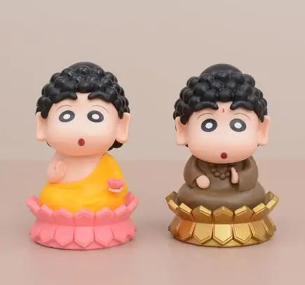 2 Signs Cheap Sale Crayon Shin-chan cos Lord Buddha Cute Anime Action Figure Toys 10CM