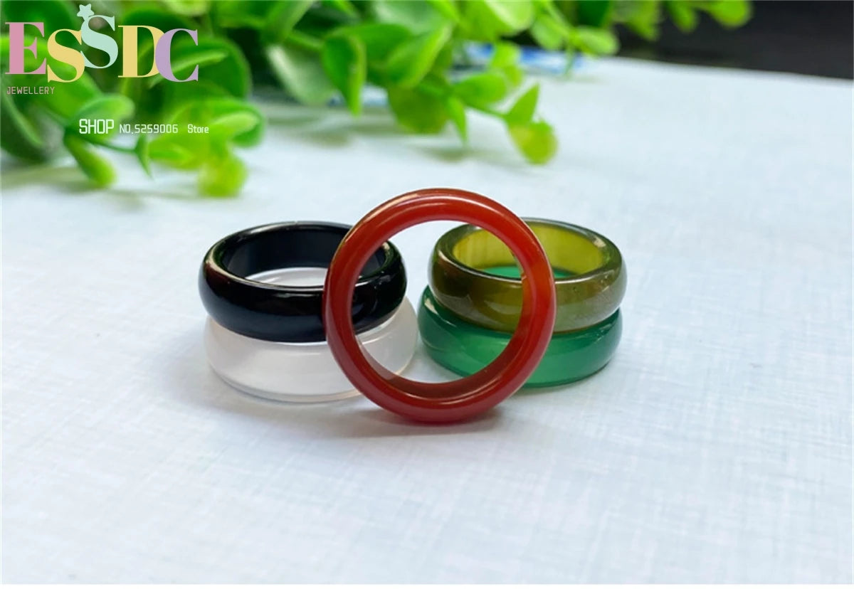 Hot Sale Natural stone rings jewelry a diversity of stones Six kinds of models Unisex Circle Natural Stone Finger Rings charms