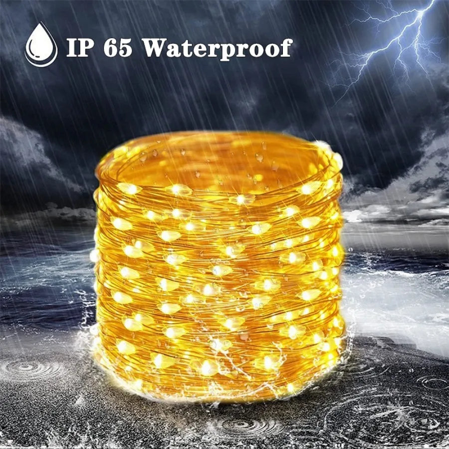 32m/22m/12m/7m LED Solar Light String Outdoor Waterproof Copper Wire Light Garden Wedding Fairy Lamp Christmas Decorative Light