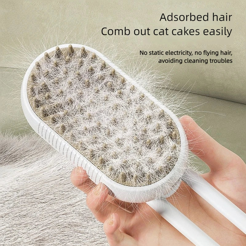 Pet Steam Brush Removes Floating Hair Doesn't Hurt Skin Dog Bathing Hair Removal Brush Cat and Dog Cleaning Supplies Cat Comb