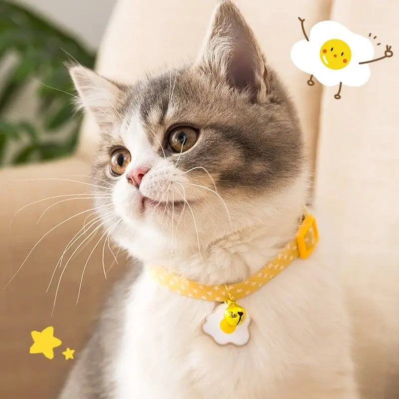 2022New Adjustable Kitten Collar with Bell Cut Pet Cat Collars Breakaway Cats Necklace Puppy Collar Cat Supplies Cat Accessories