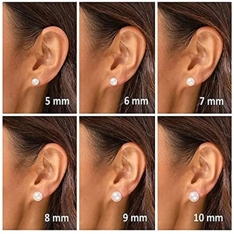 SOMILIA Fashion 925 Sterling Silver Needle Freshwater Pearl Stud Earrings Ball Earrings For Women Silver Jewelry Pierced 4-14MM
