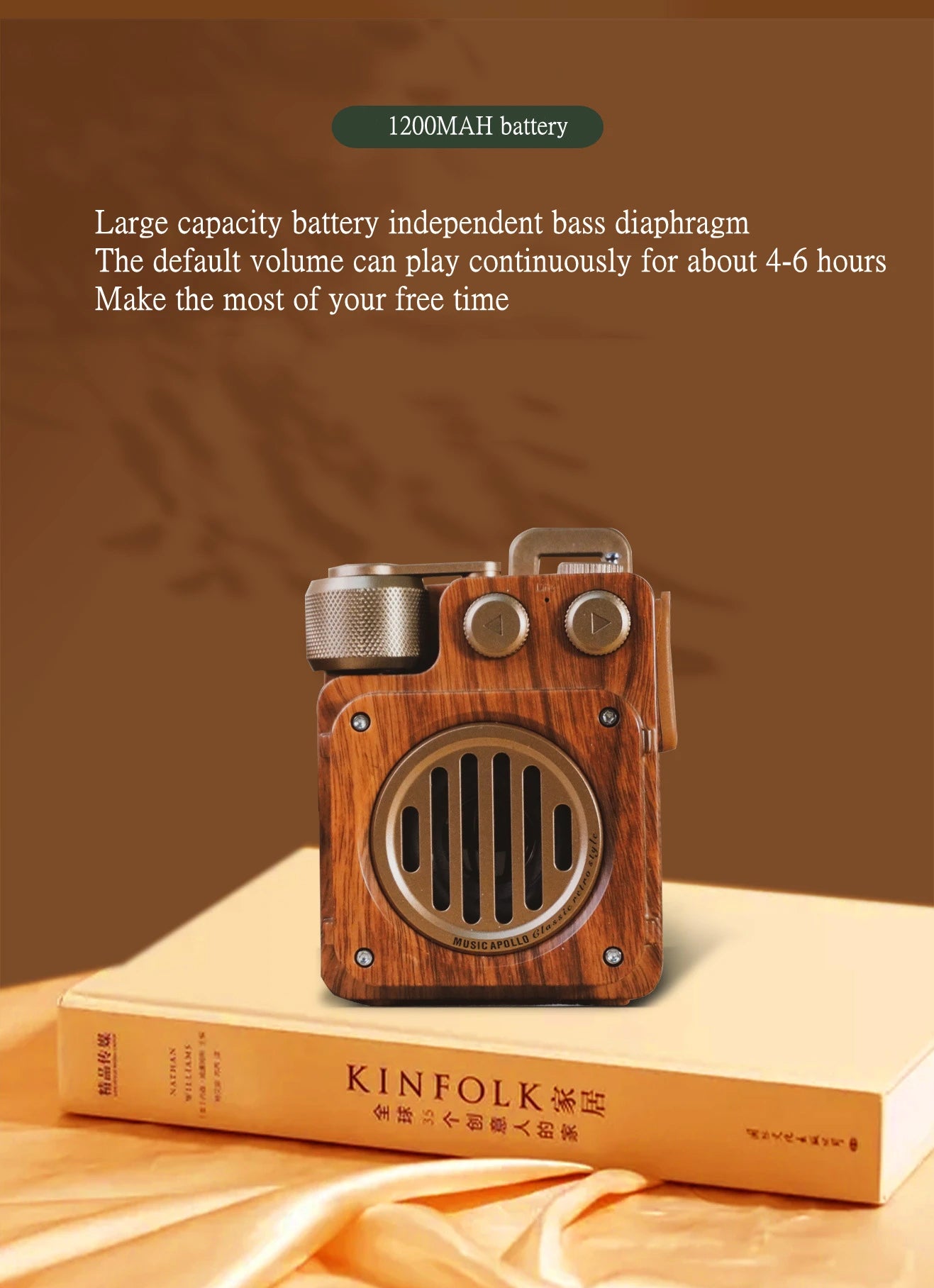 American retro mini  FM radio wireless bluetooth speaker portable subwoofer outdoor  small steel gun creative caixa de som