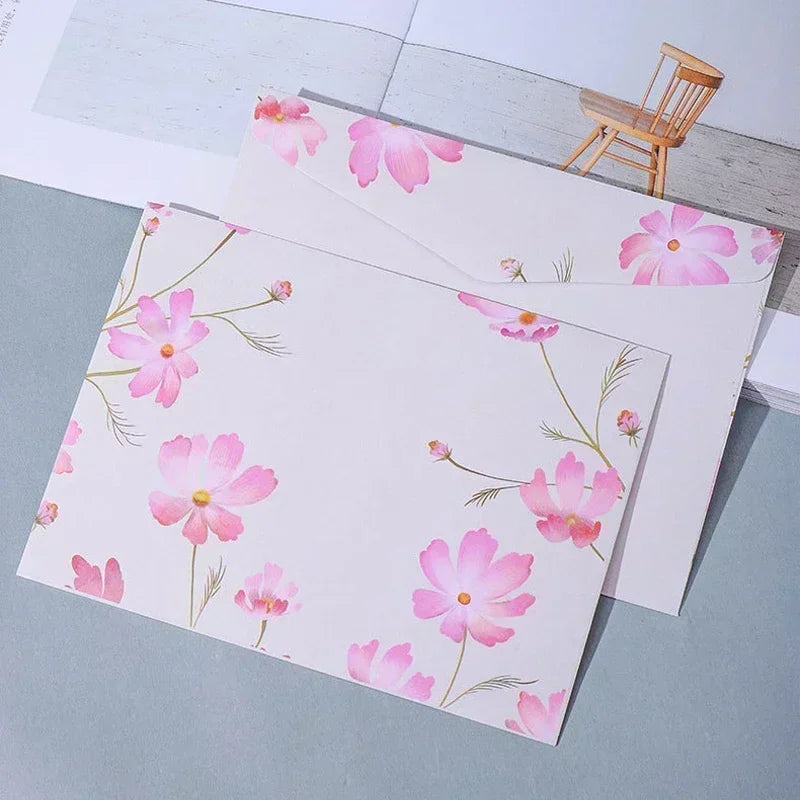 5pcs Large Envelopes for Letter Pads Kawaii Wedding Party Invitation Card Postcards Cover Tickets Photos Cash Envelope Gift Wrap