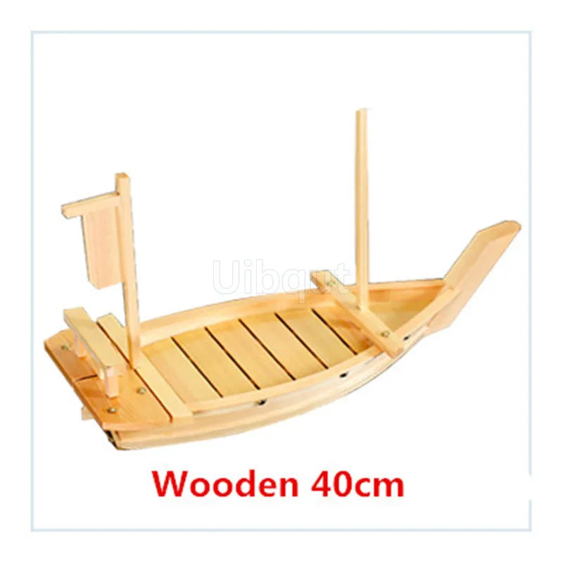 Japanese Cuisine Sushi Boats seafood Tool Wooden Shop Model Wood Handmade Simple ship Sashimi Assorted Cold Dishes sushi plate