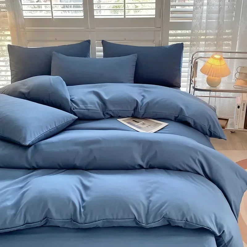 Solid Color Simple 3 Four-piece Set Student Dormitory Household Bed Sheet Kit